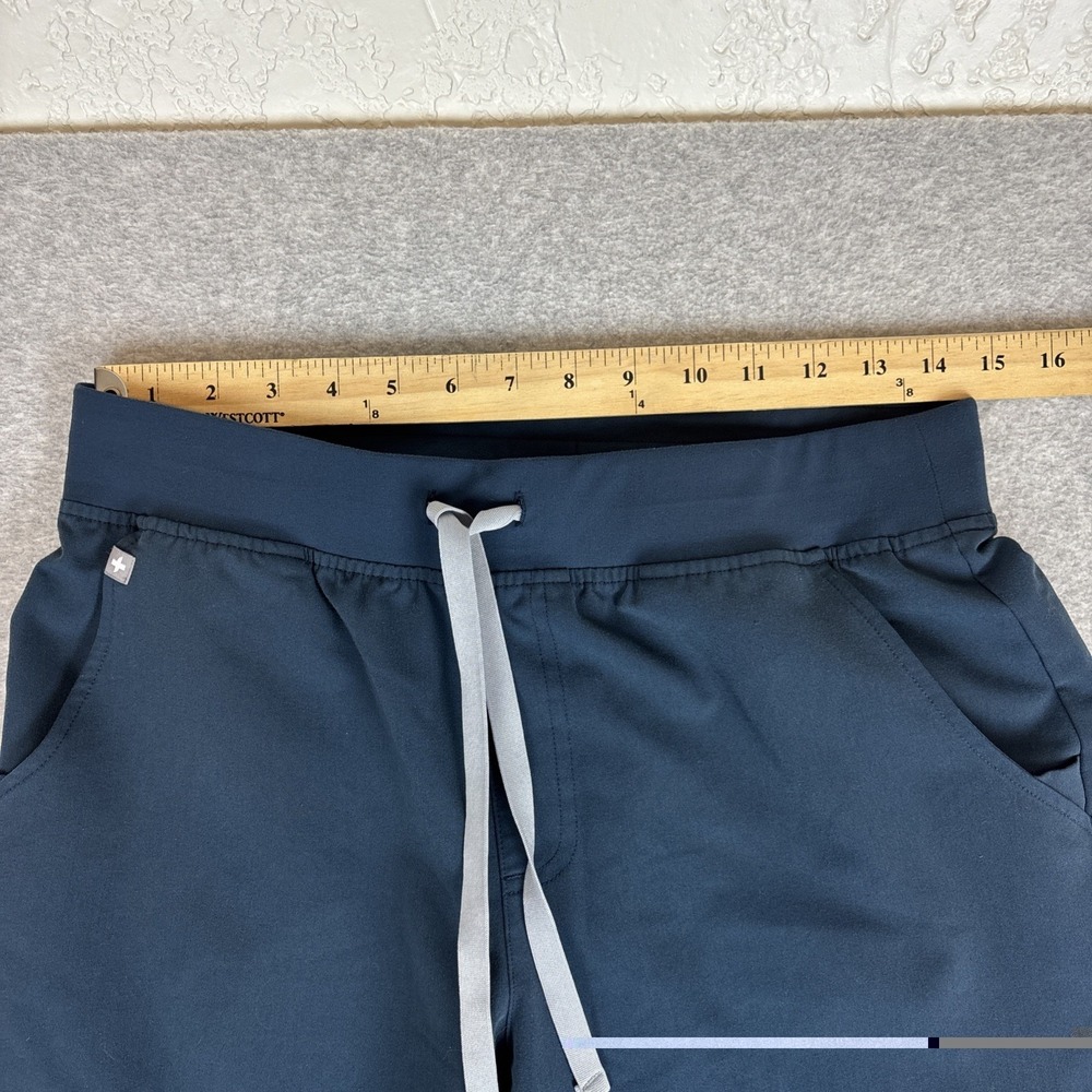 FIGS Women Scrub Pants Sz Medium Zamora Jogger Blue Teal Zipper 29" Inseam - Picture 3 of 6